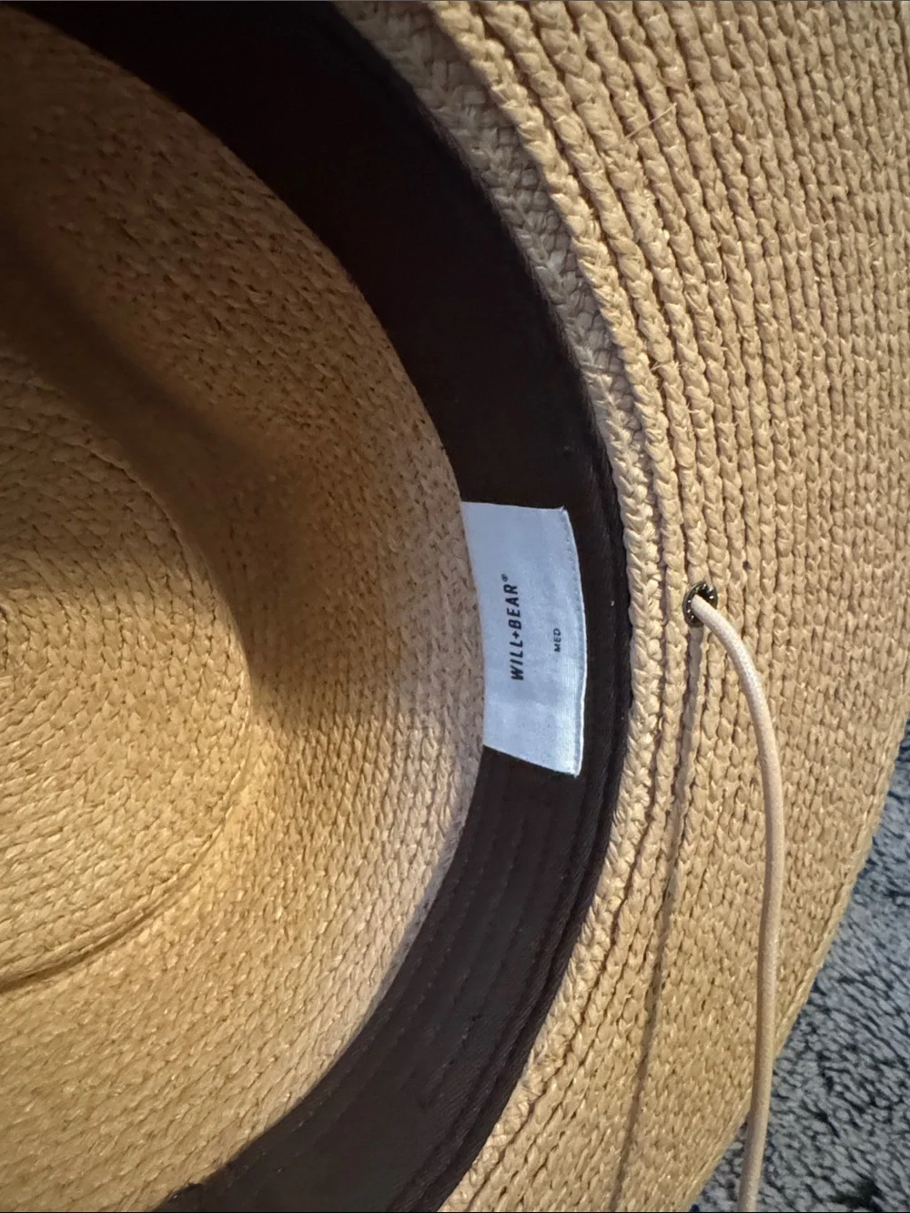 NWT Will Bear Wide Brim Straw Sun Hat - Natural Tan